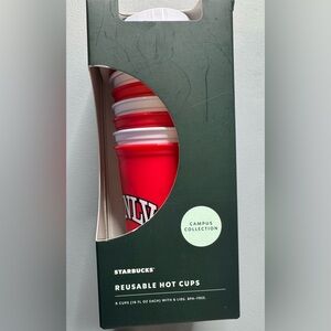 Starbucks Red Reusable Hot Cups UNLV campus collection 12pc set 6 cups 6 lids